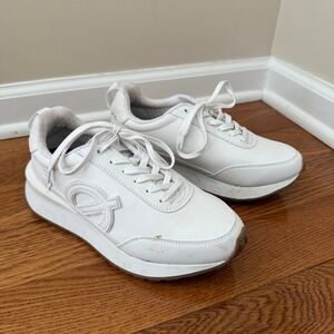 Loci Women's White Leather Platform Sneakers EU 38 US 8